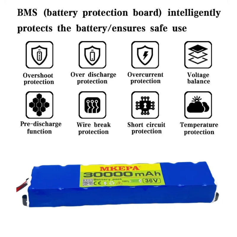 10S3P Mijia 36V 30000mAh battery pack 18650 lithium M365 electric scooter, customizable with various plugs