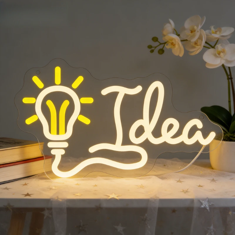 

Неоновая вывеска Idea с регулируемой яркостью, USB LED неоновая лампа для декора класса, офиса, кабинета, студии, спальни, библиотеки, детского сада