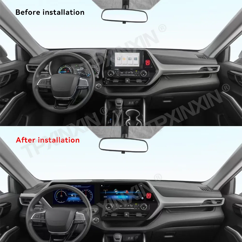 Multimedia Stereo Car Radio Android Bluetooth Screen For Toyota Highlander Crown Kluger 2021 2022 2023 GPS Navigation Head Unit