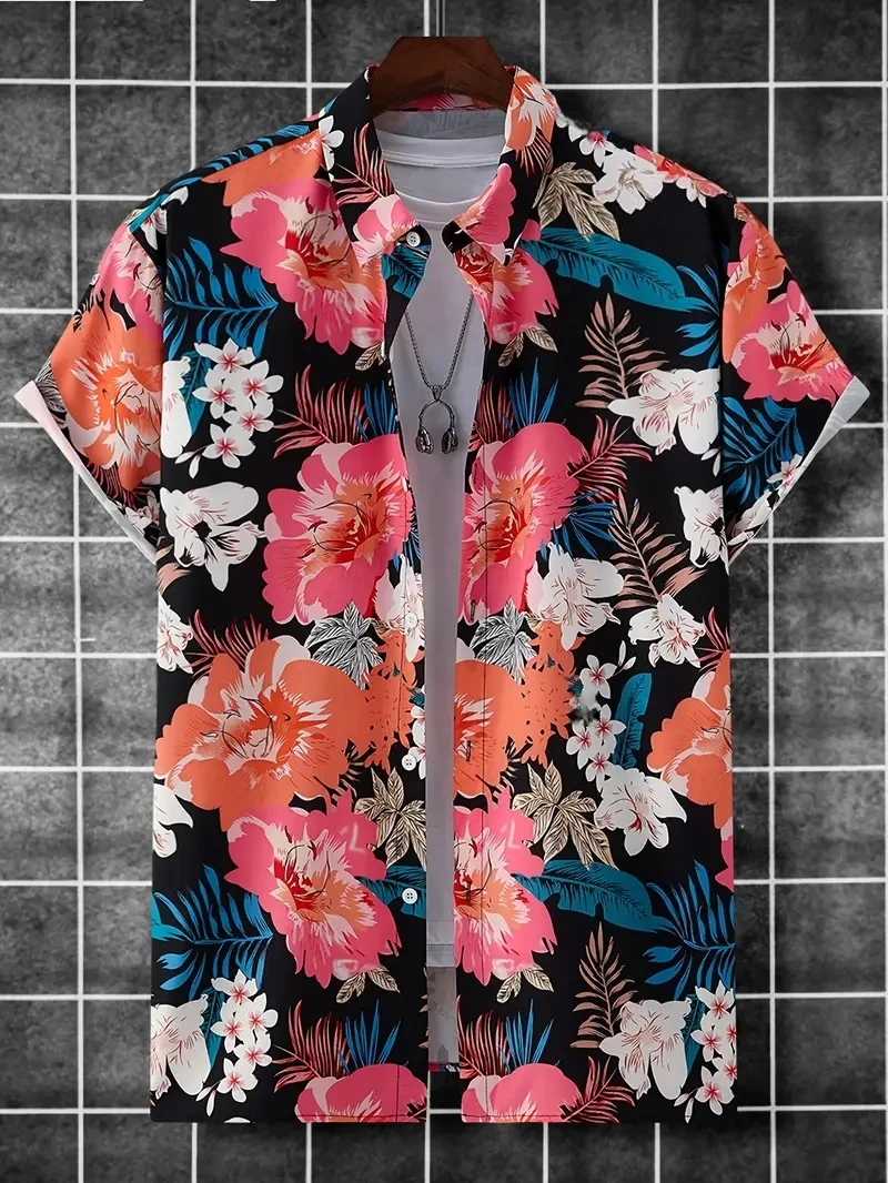 

Men's Coconut Tree Boat Shirt Summer Hawaiian Shirt Short Sleeve Lapel Shirt Fashion Streetwear Outdoor Plus Size Street Casual