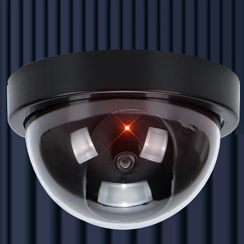 Telecamera Dome fittizio telecamera di sorveglianza CCTV di sicurezza impermeabile con luce Led rossa lampeggiante Camer di simulazione per interni all'aperto