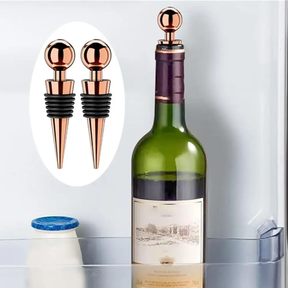 

5Pcs Portable Conical Wine Stoppers Sealed Metal Champagne Stopper Reusable Wine Storage Twist Cap Plug Gift