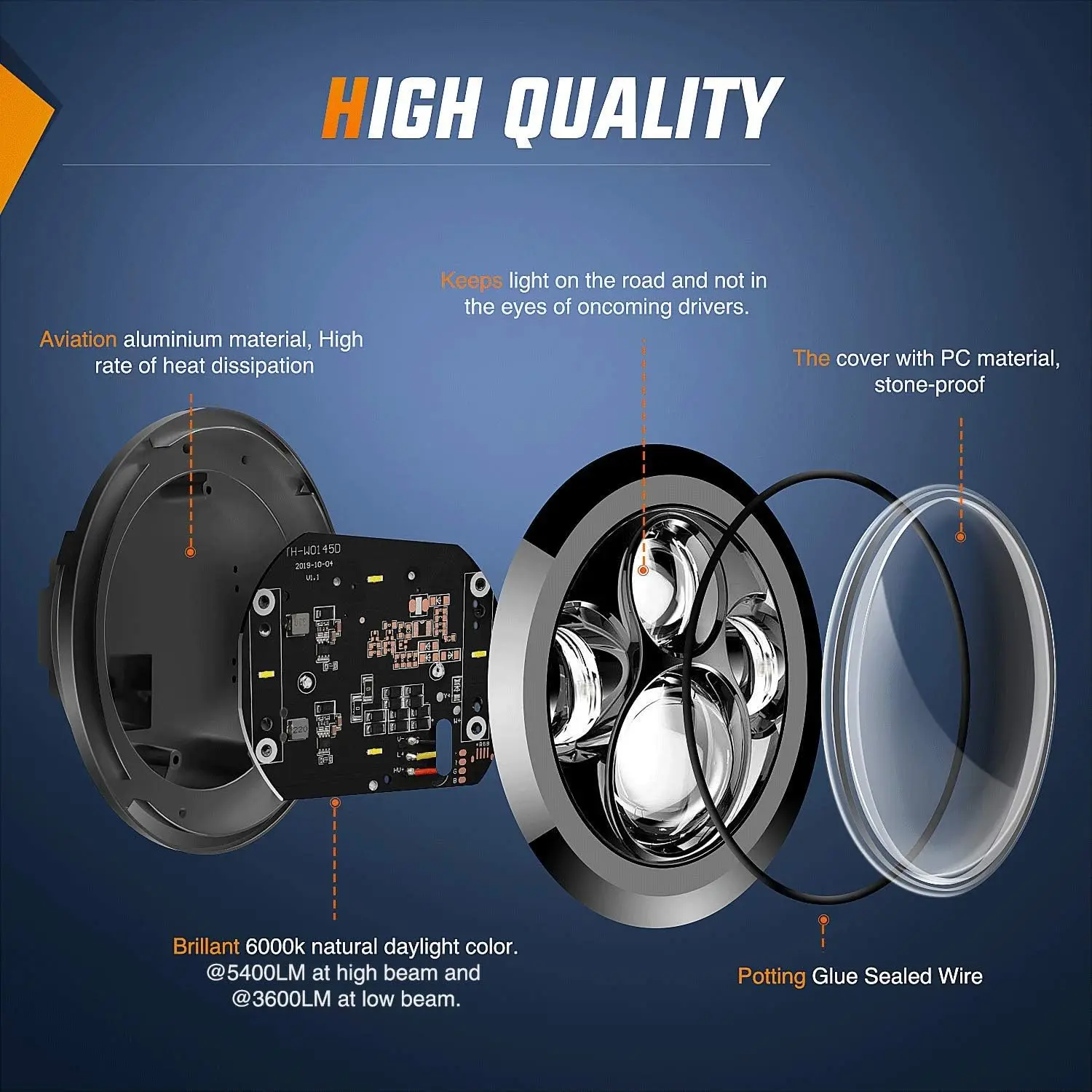 Nilight 4Pcs 7 Inch Round Cree Headlight and 4 inch Fog Lights High Low Beam Compatible with 1997-2018 Wrangler JK Unlimited JKU TJ CJ Rubicon, 2 Years Warranty