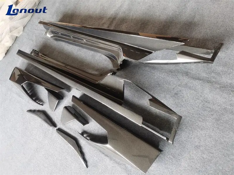 Premium Quality M Style Carbon Fiber Side Skirts Side Bumper Edge for Lamborghini LP580 LP610 EVO Upgrading Performance Body Kit