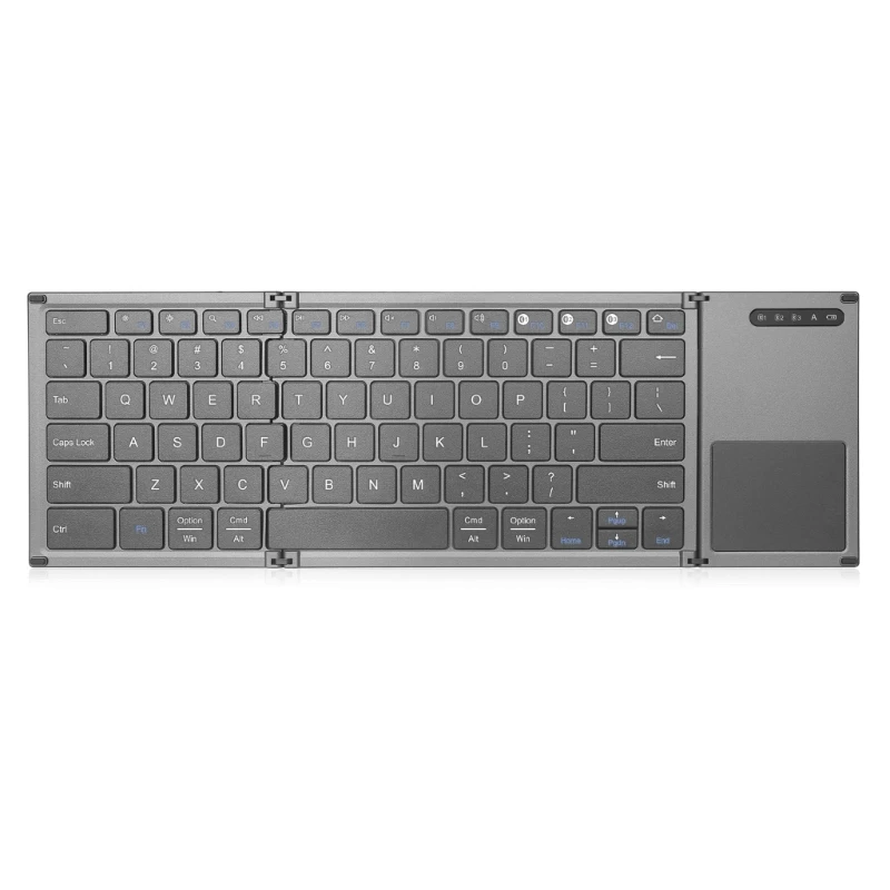 Travel Friendly Folding Bluetooth-compatible Keyboards With Touchpads, Supports Three Operating Systems for Professionals C1FD