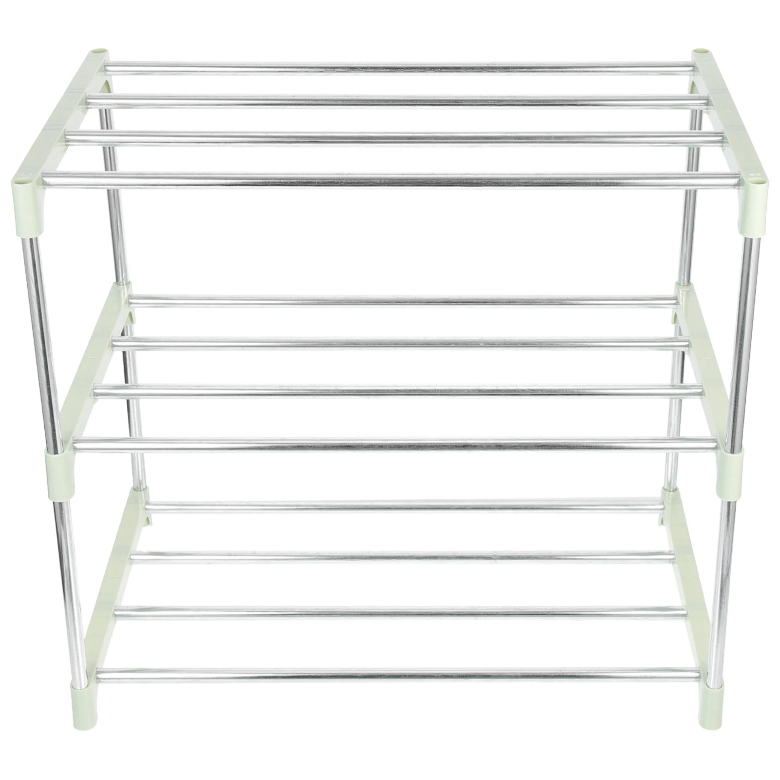 

Stainless Steel 3-tier Shoe Rack Green Compact Size Stable Shoes Organizer Multi-layer Stand Entryway Shelf Storage