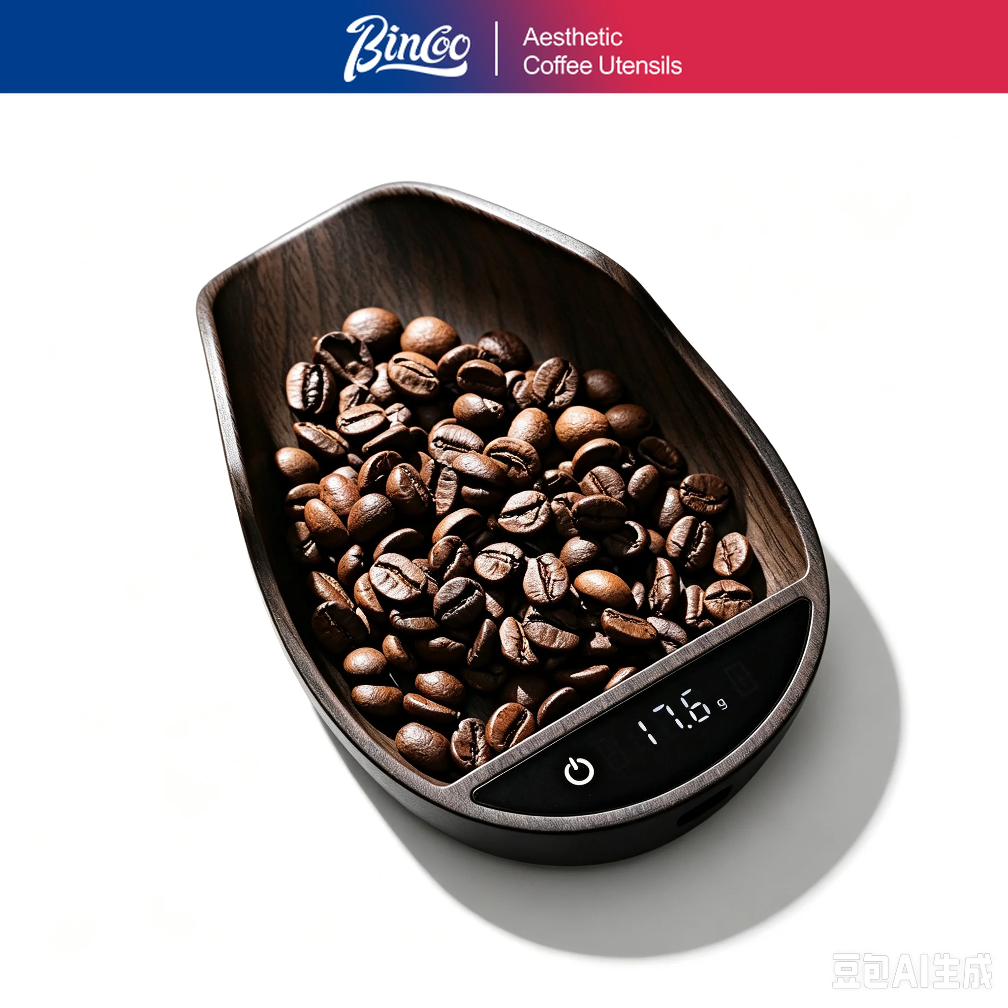 BINCOO Coffee Dishing Scale, Integrated Weighing Tray for Coffee Beans & Ground Powder, 0.1g Precision Mini Espresso Scale