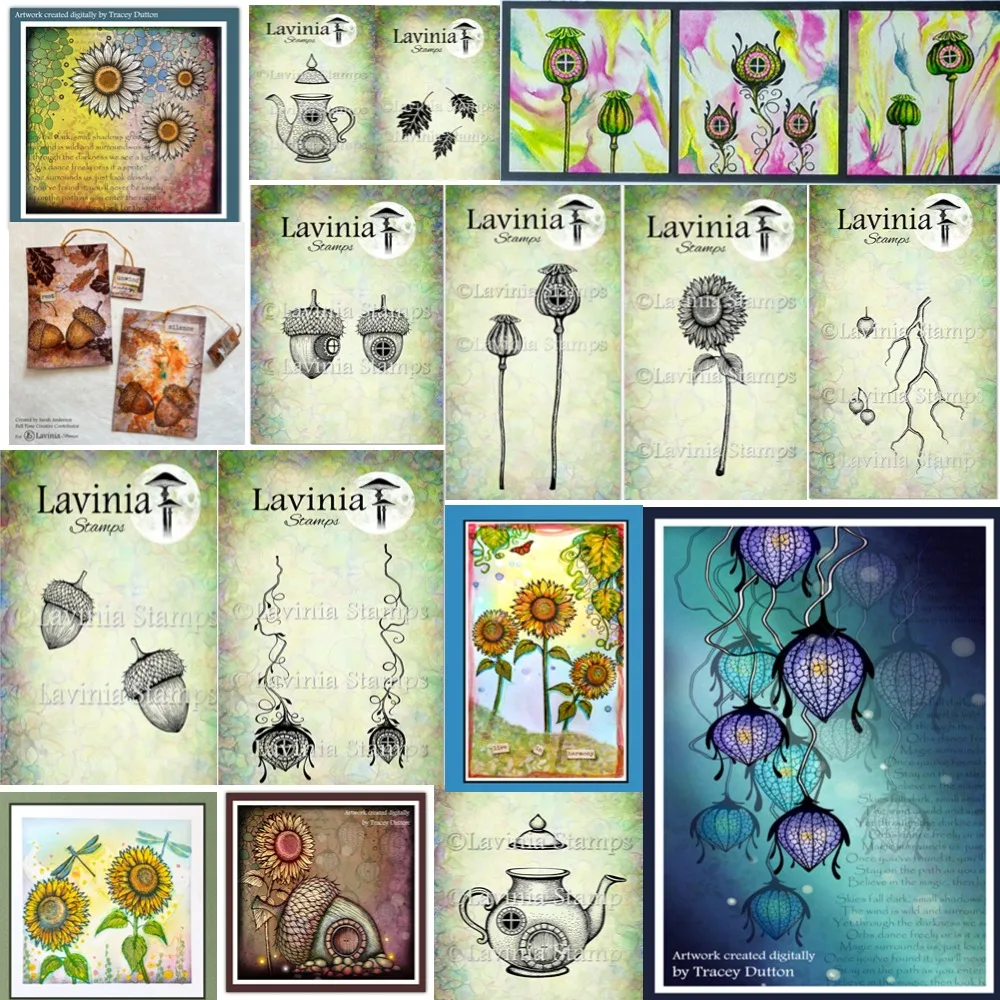 مجموعة طوابع شاي الشفق من Poppy Lodges للنقش الحرفي، قالب صنع بطاقات المعايدة الورقية مصنوع يدويًا بنفسك #1