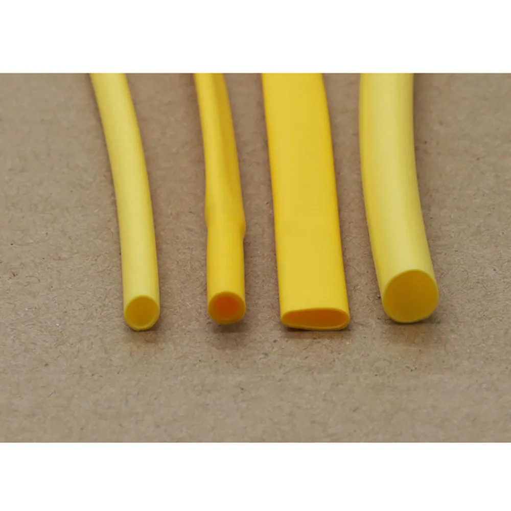 1M 5M Yellow 1.7:1 Ratio Silicone Rubber Heat Shrink Tubing φ1mm 2mm 3mm 4mm 5mm 6mm 8mm 10mm12mm