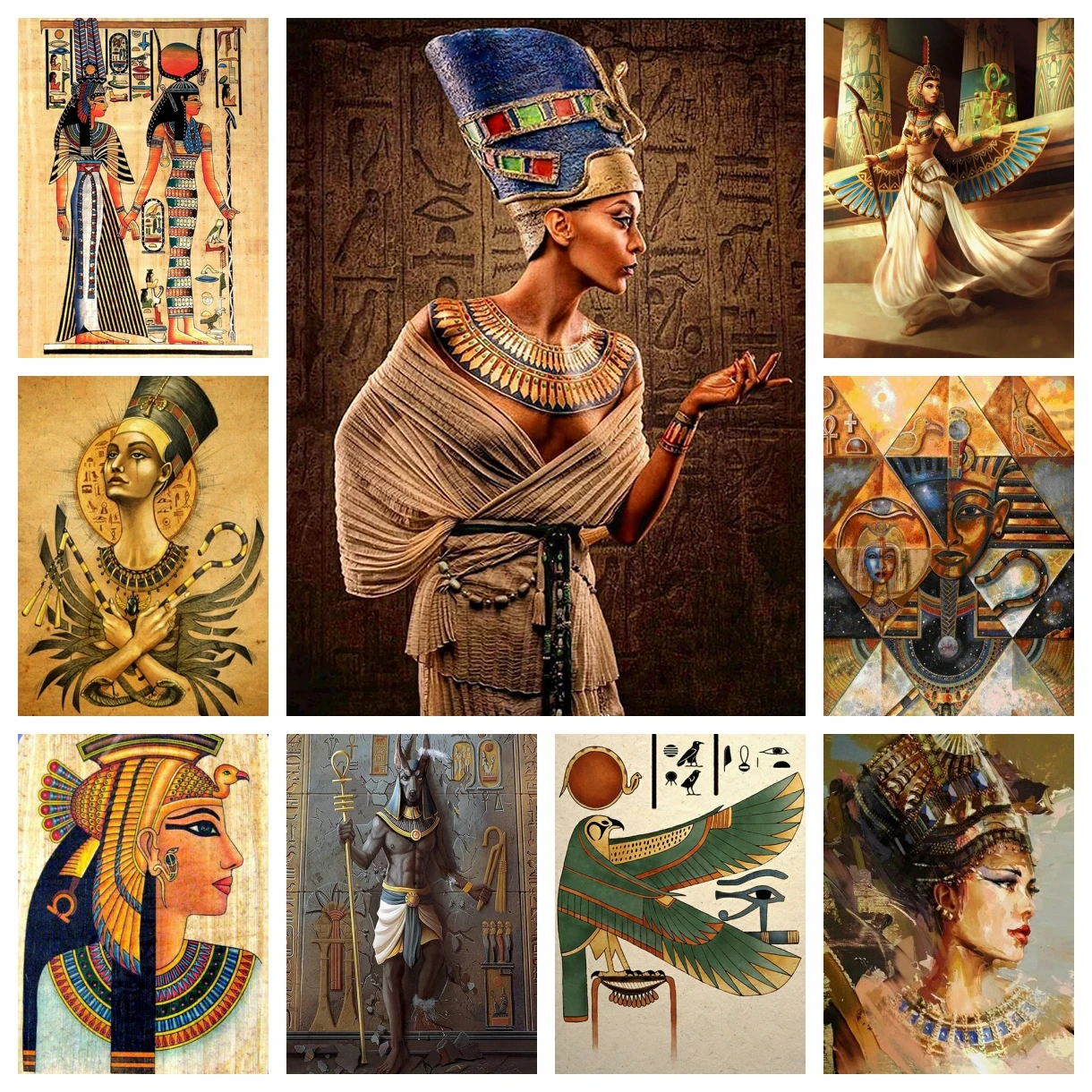 Alte Ägypten Wandbilder 5d Diamant Malerei Porträt Diamant Mosaik abstrakte Diamant Stickerei Malerei DIY Strass Wohnkultur