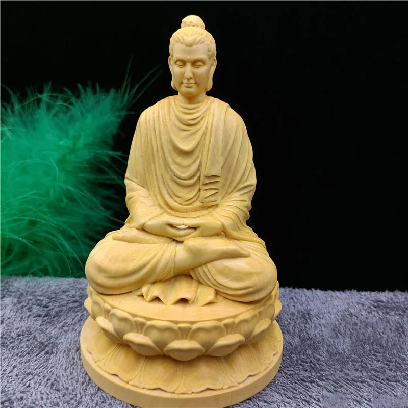 

Shakyamuni Amitabha Buddha Statue, Medicine Buddha Figurine, Home and Car Decorative Ornament, Solid Wood Craft