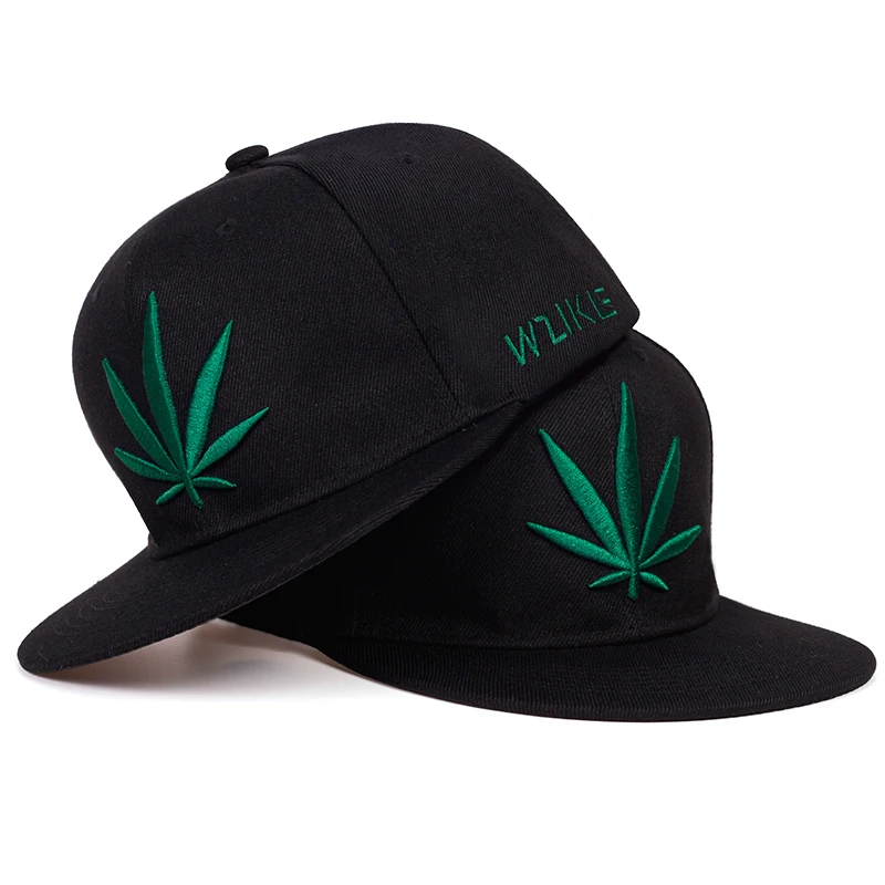 Spring Summer Maple Leaf Embroidery Baseball Cap Fashion Snapback Cap Outdoor Cotton Hiphop Hat Cool Street Dance Hats