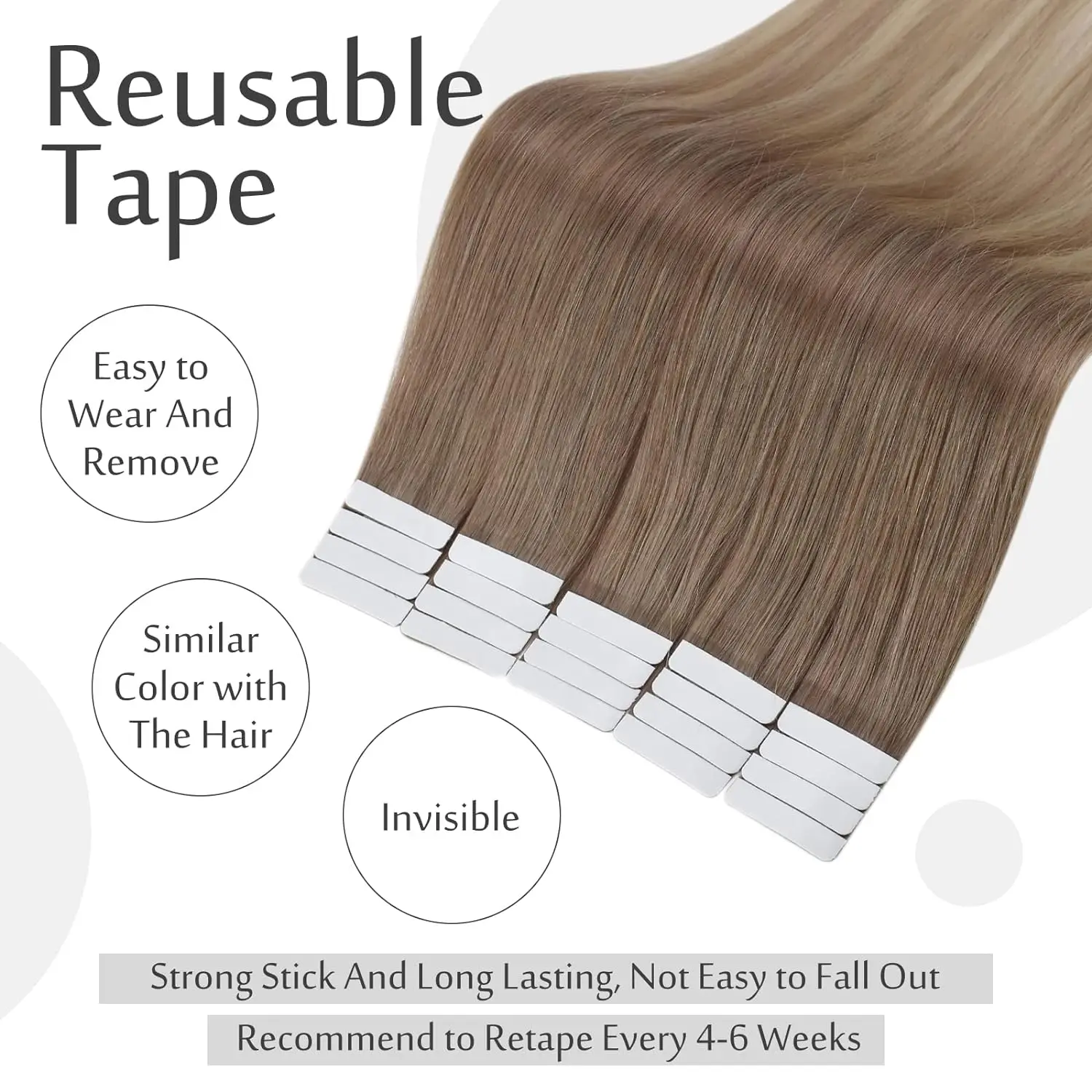 Tape In Hair Extensions Remy Human Hair Lichtbruine Kleur #8 16-26Inch Naadloze Hair Extensions 20 Stks/partij Voor Salon Van Hoge Kwaliteit