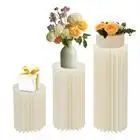 3pcs Foldable Cardboard Centerpiece Display, Cylinder Flowers Stand, Columns Display for Wedding Party Garden Decoration