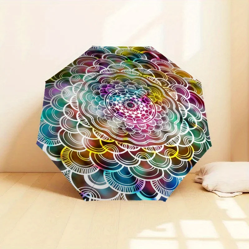 

Зонт с узором мандала, 1 шт. – портативный аксессуар для дома и путешествий, многофункциональный зонт с милым принтом.