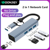 USB3.1 Type C To Ethernet RJ45 Lan Gigabit Adapter HUB 100/1000M Network Card For Laptop MacBook Xiaomi Mi Box Nintendo Switch