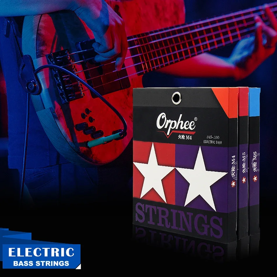 Orphee Nano Coating Electric Bass Strings for 4/5/6 Strings Bass Hexagonal Core 100% Nickel