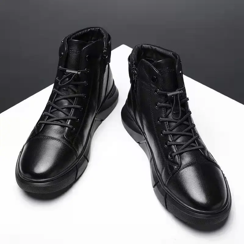 Autumn New High Top Work Shoes for Men Platform Ankle Boots Fashion Quality  Boots Outdoor Booties Zapatos De Hombre