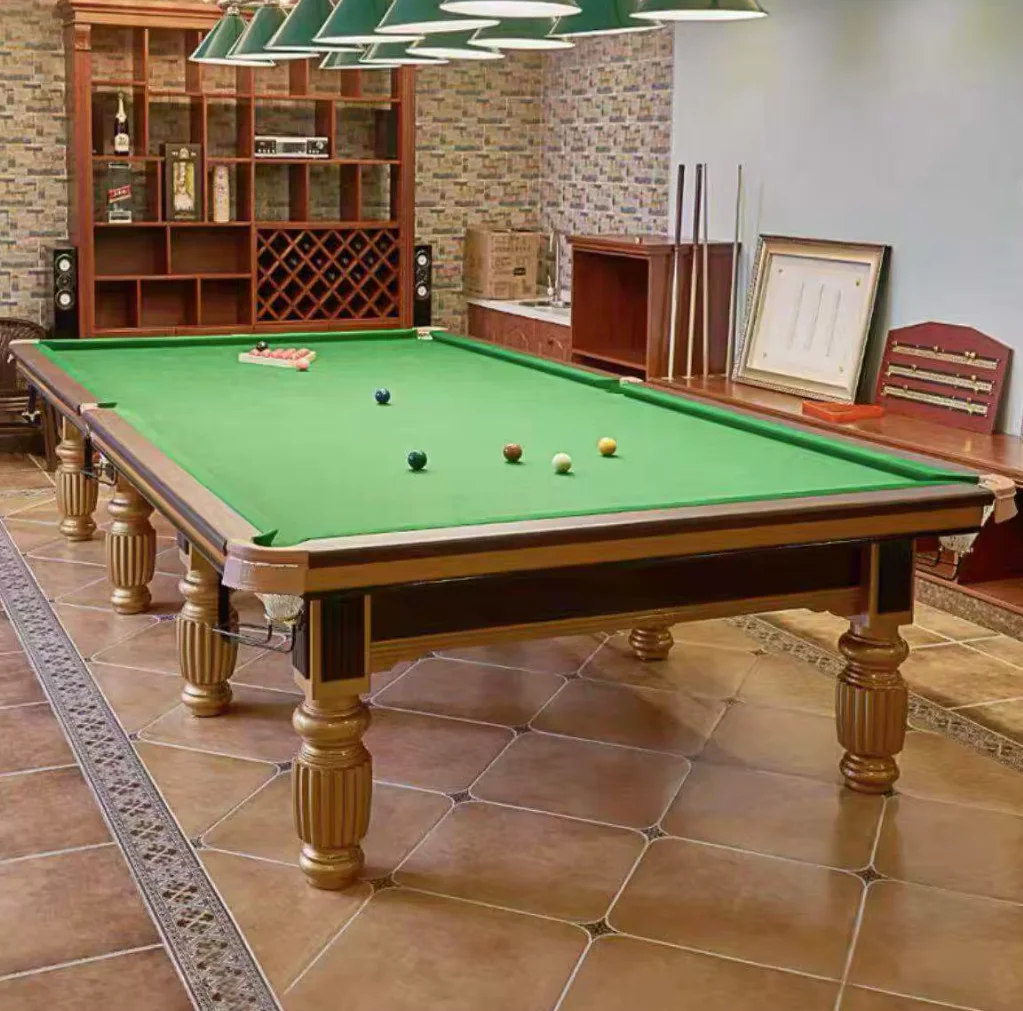 2026 Factory Direct Custom 12ft Slate Snooker Table with Solid Wood Rails Leather Pockets Tournament Grade Construction