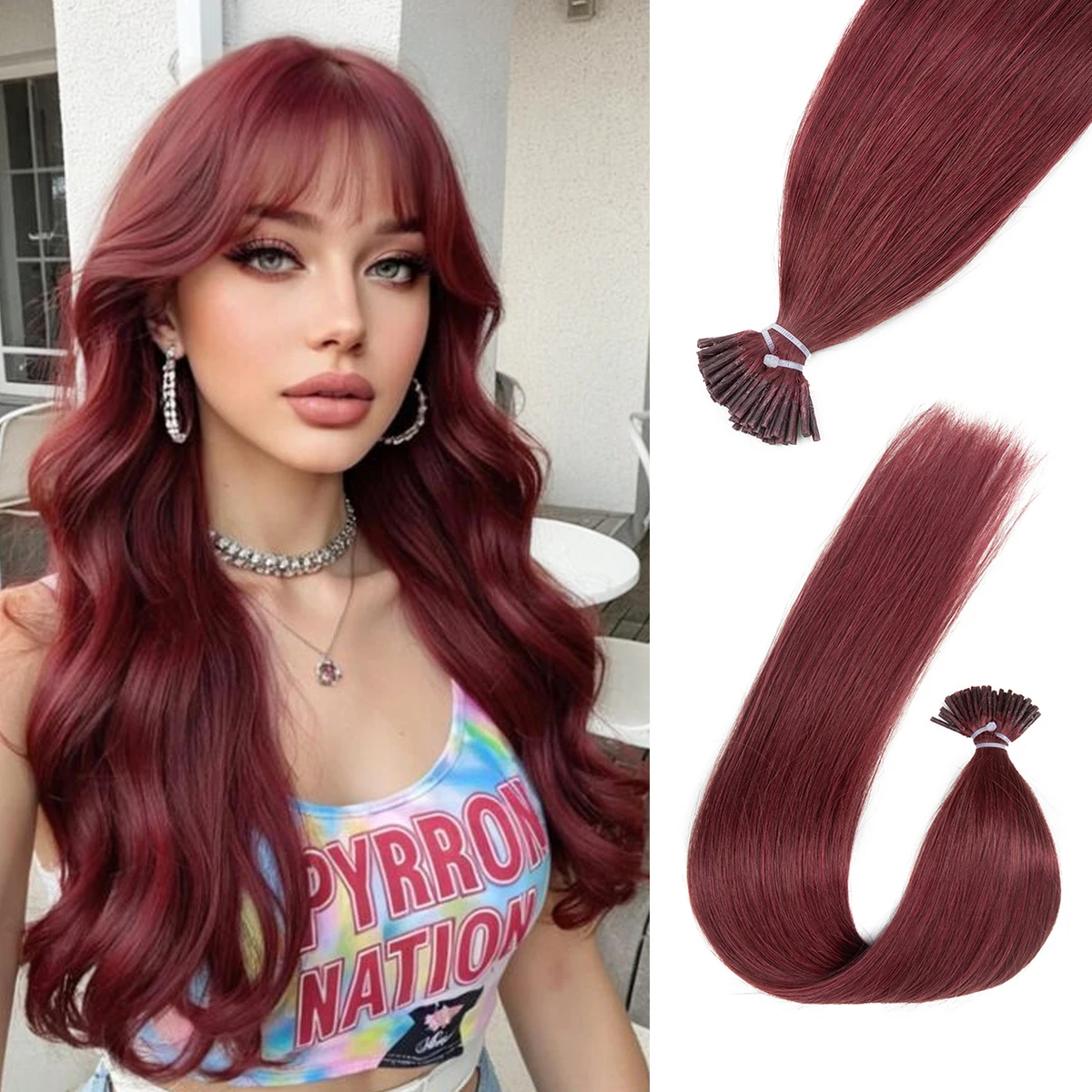 99J #   Eu ponta extensões de cabelo de fusão humana para cabelo fino adicionar volume queratina extensão do cabelo do prego natural em linha reta u ponta 12-24 polegada
