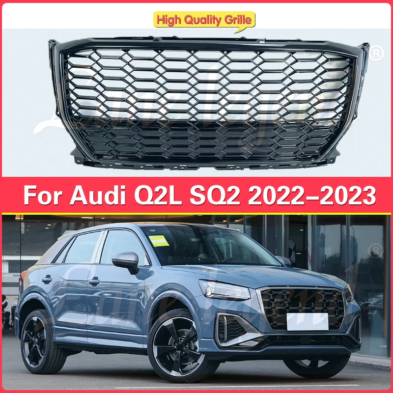 Factory supply Front Mesh Bumper Hood Grille Racing Grills For Audi Q2 RSQ2 Q2L 2022 2023 Honeycomb Radiator Bumper Grille