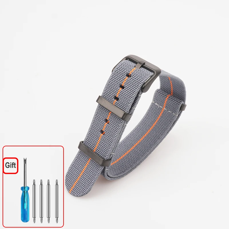 Waschbares elastisches Nylon-Uhrenarmband für Seiko 60s French Troops Parachute Bag Nato Strap 18 mm 20 mm 22 mm wasserdichtes Outdoor-Armband