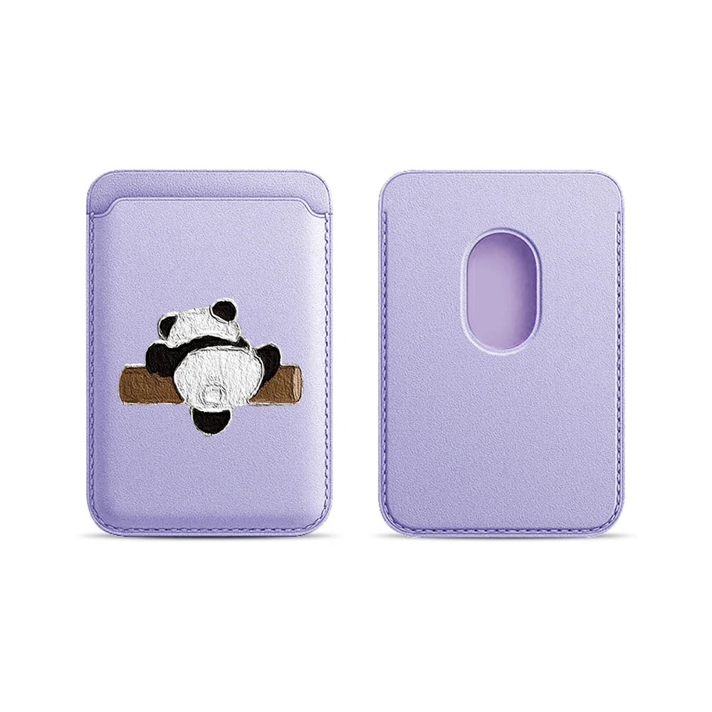 Niedliche Panda-Leder-Kartenhülle für Magnetische Hüllen, Geeignet für alle iPhones, für Magsafe-Kartenhalter, Handy-Rückentasche – Detail 8
