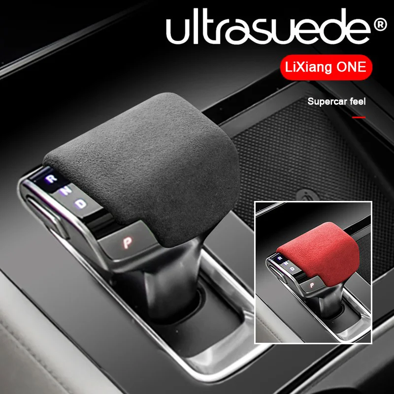 

For Li Xiang Ideal Lixiang ONE 2020 2021 2022 2023 2024,Ultrasuede Car Gear Shift Panel Trim Cover GearShifter Head Knob Case