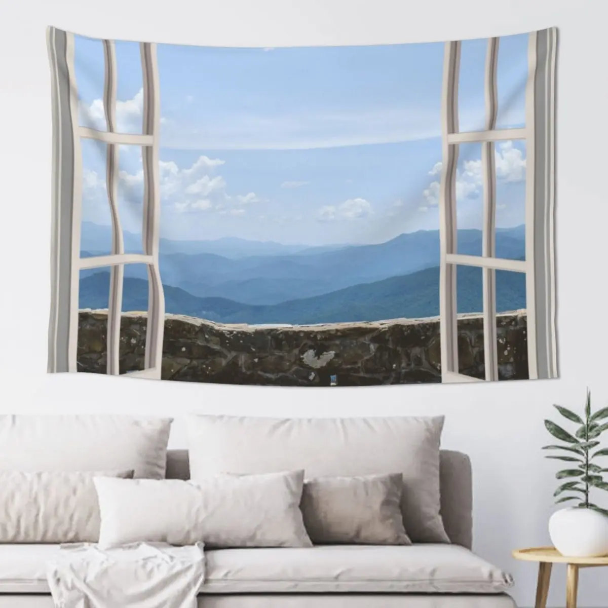 

Appalachian Mountains Window View Tapestry Decoration Pictures Room Wall Room Ornaments Decoration Bedroom Tapestry