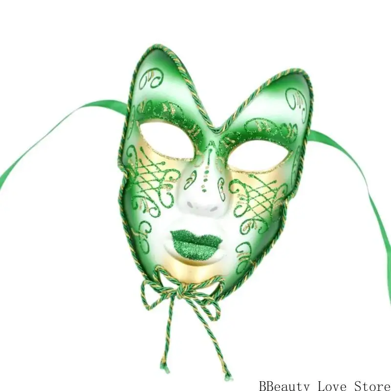 Máscara máscaras máscaras pintada a mano con máscara completa para mujeres Halloween Halloween