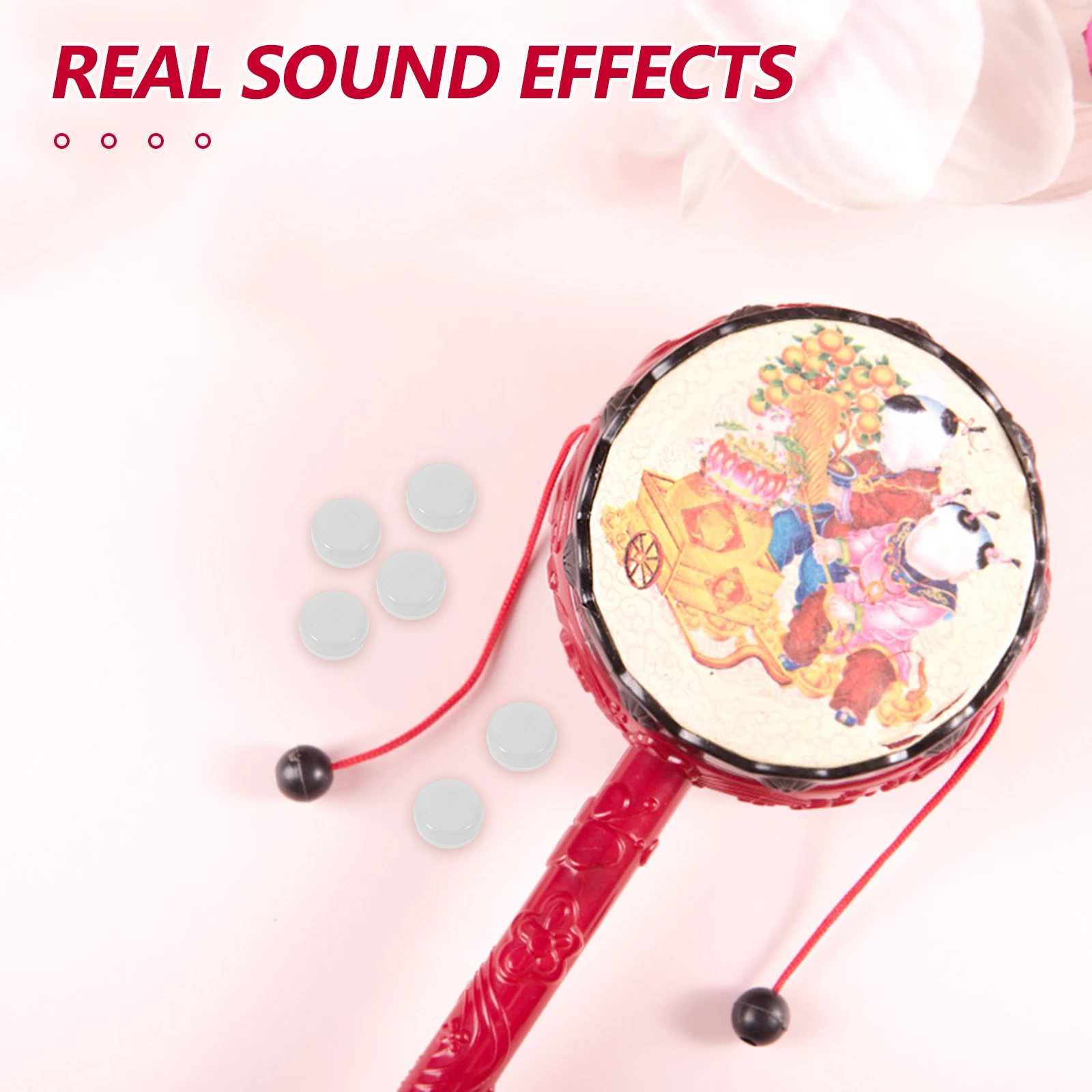 아기용 흰색 평평한 딸랑이 공 소음기 교체용 인형 부품 20개 DIY 스퀴커 수리 유아용 딸랑이