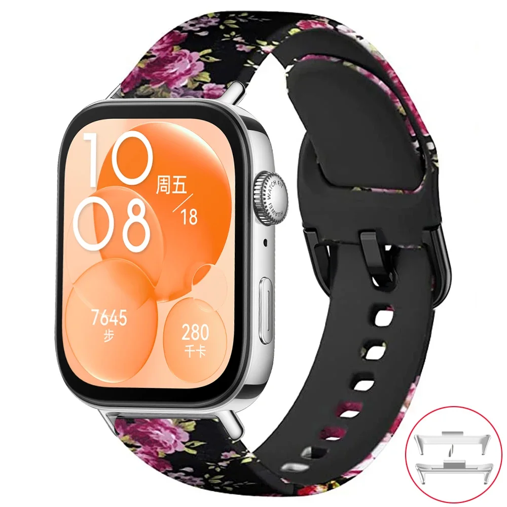 Printing Strap for For Huawei Watch Fit 3 Replacement Silicone SmartWatch Wristband Bracele correa Huawei Watch Fit3 Accessories image 4