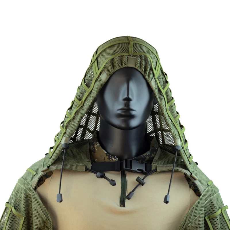 بدلة قراء الادسنس التكتيكية قناص الرماية شبكة موقع قراء شال معطف موحد الصيد القتالية Ripstop النسيج ثلاثية الأبعاد هود بدلة غيلي #1