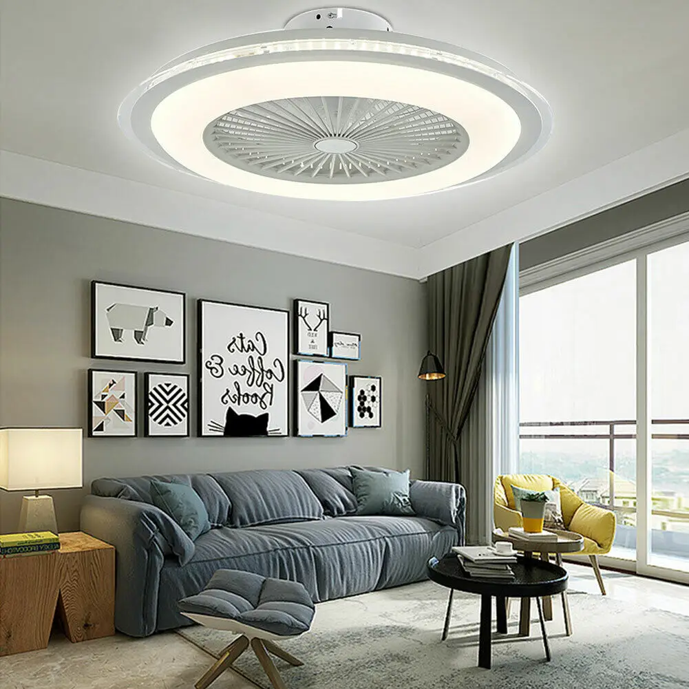 LOYALHEARTD Modern LED Ceiling Fan Light Bedroom Chandelier Pendant Lamp Fixture With  Remote Control