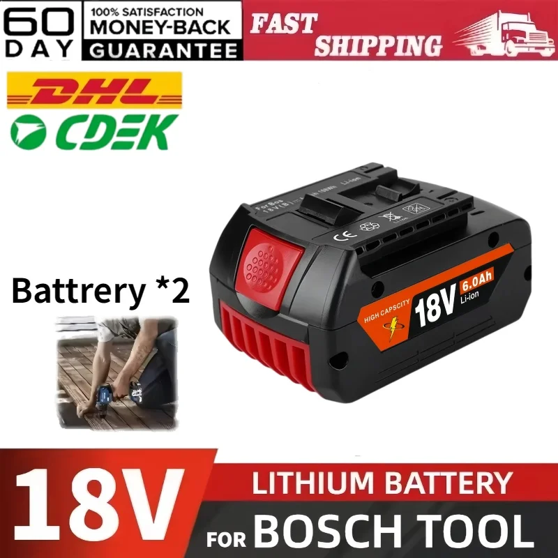 

New BOSCH 18V Battery Accessories Screwdriver Battery✅Suitable for BAT609 BAT609GBAT618 BAT618G BAT614 12.0Ah + Charger