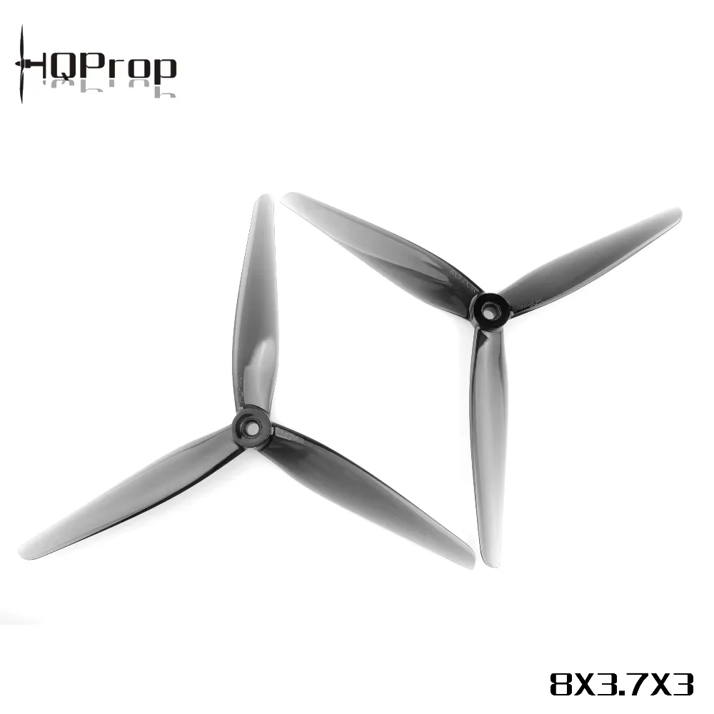 1/2 Pair HQProp 8x3.7x3 8-Inch Propeller Shaft Tri-Blade Attachment for 8-Inch Multirotor Large Quad FPV Racing Drone