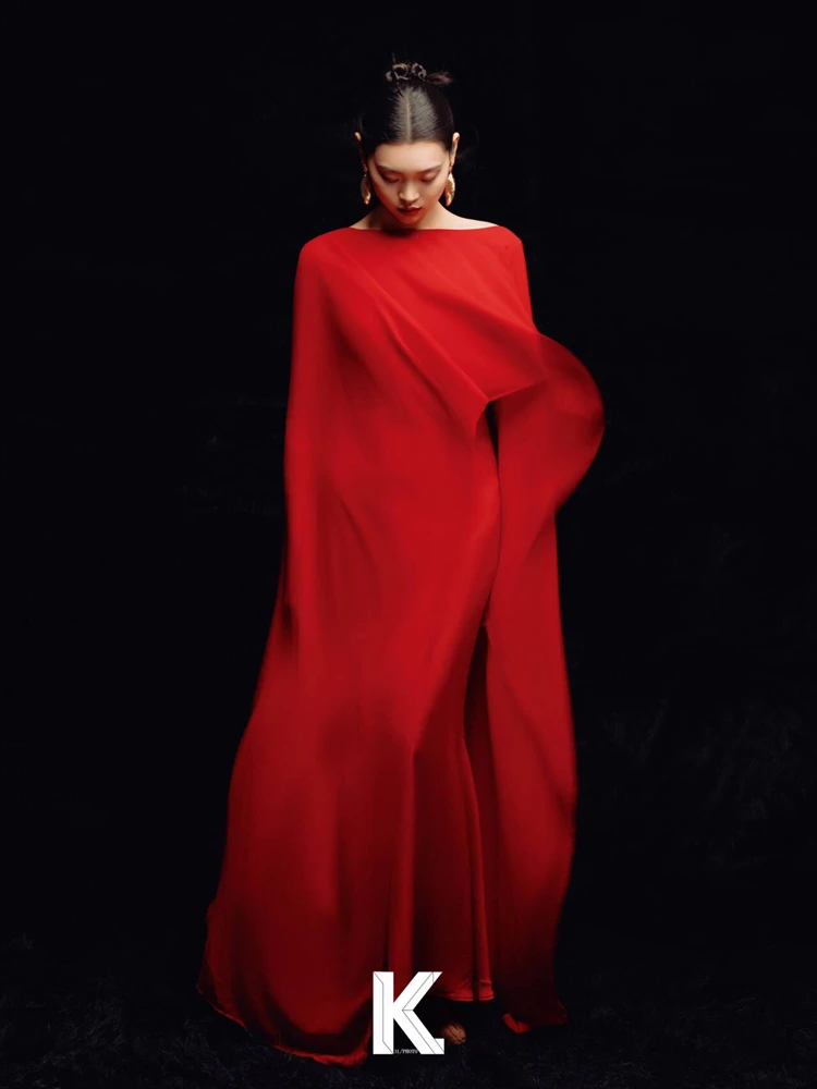 

2026 New Fashion High-End Red Emotion Retro Studio Portrait Photography Costume National Style Women's Ethnic Stage Clothing