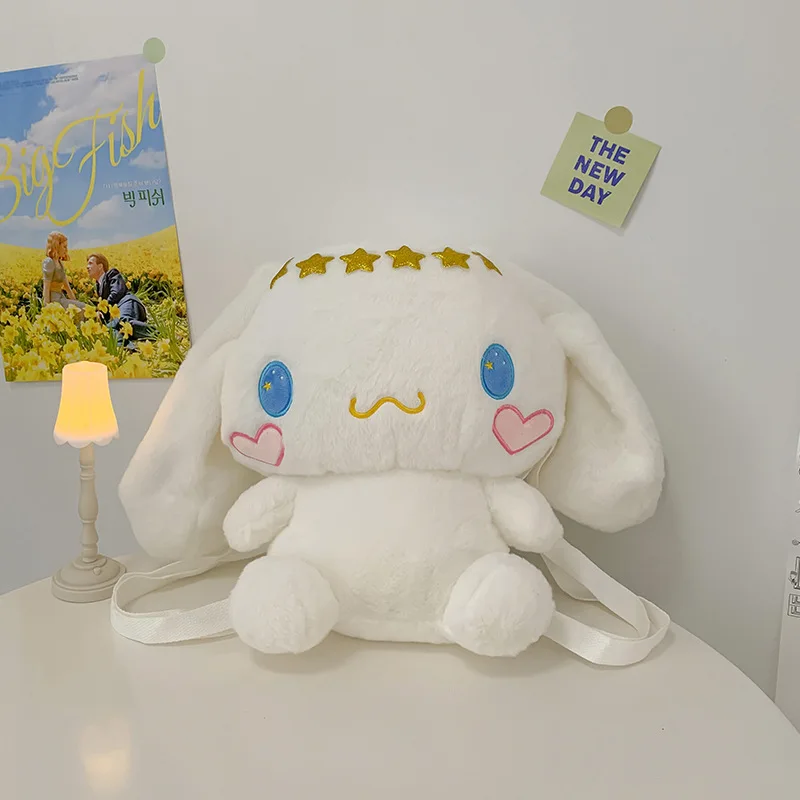 Grote Sanrio Pluche Rugzak Schattige Cinnamoroll Pluche Pop Mijn Melodie Tas Cartoon Kawaii Kulomi Pluche Tas Cadeaus Voor Kinderen Meisjes