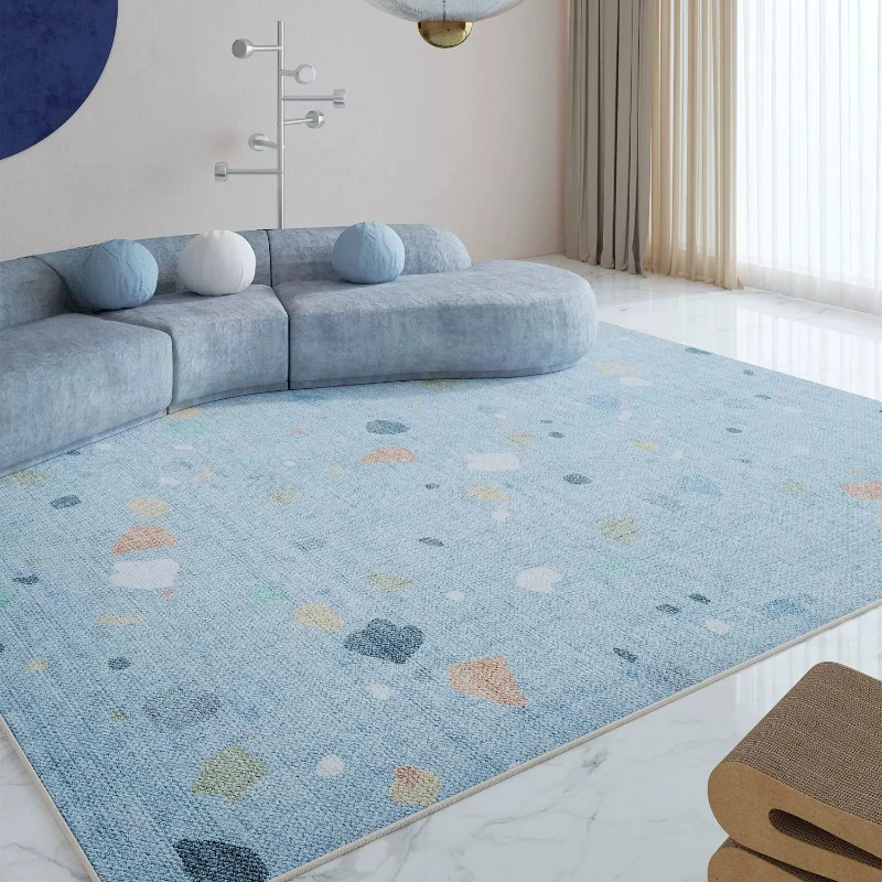Large Area Living Room Decoration Blue Carpet Modern Style Rugs for Bedroom Home Washable Floor Mat Anti-slip Cloakroom Soft Rug