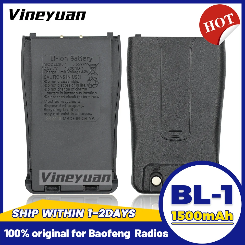 BL-1 BF-888S Battery 1500mAh BF-666S BF-C1 Baofeng Walkie Talkie Compatible with H-777 BF-777S RT21/H777S/RT24V Two-way Radio