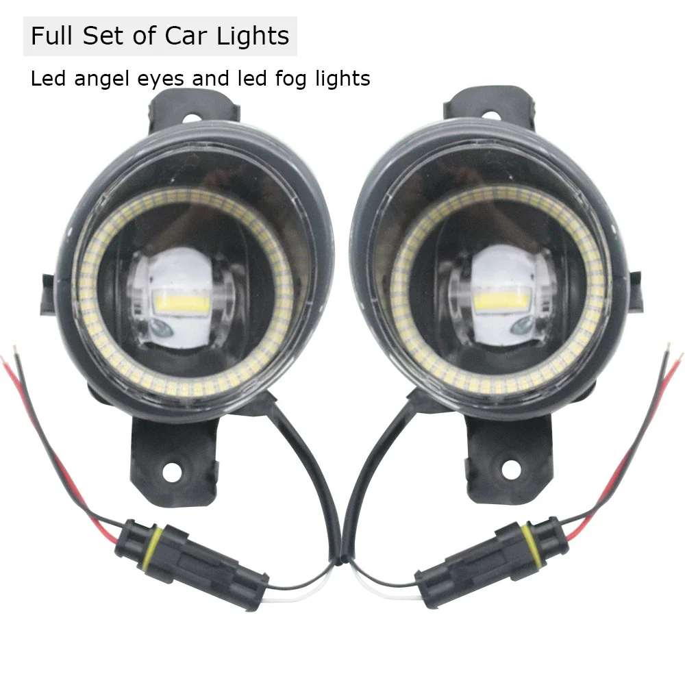 2 Pieces Car Fog Lamp Assembly for Nissan Altima L32 U32 L33 L34 Teana 2007-2020 Led Angel Eye DRL Daytime Running Lights