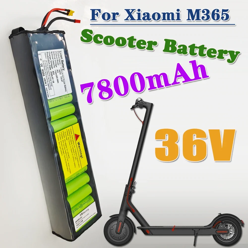 for Xiaomi M365 Electric Scooter 7800mAh 36V 10S3P Battery Pack 18650 NE1003-H Cell Communication Interface Discharge Tail Light