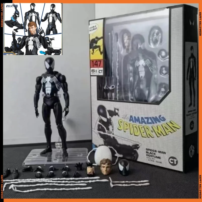 CT Toys 1/12 MAFEX 147 Anime The Amazing Spider-Man Figura Spider Man Venom KO Ver. Juguete modelo de figuras de acción móviles