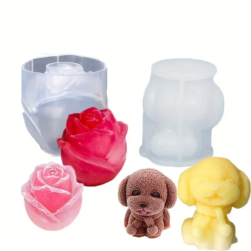 2026-3D Teddy Dog Head Silicone Candle Mold DIY Poodle Crafts Resin Soap Making Tool Handmade Plaster Decoration Kit