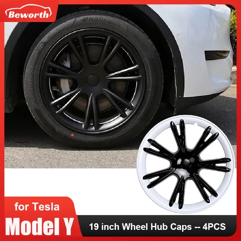 

19 Inch Hub Cap For Tesla Model Y 2023 Wheel Hubcap Performance Replacement Automobile ABS Wheel Cap Full Trim Cover Accessories