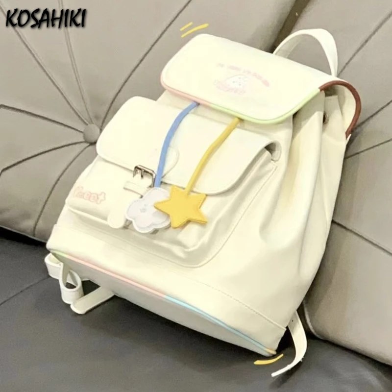 Women Kawaii Casual Travel Mini Backpacks All Match Sweet Y2k Aesthetic Girls Handbags Fashion Students Cute Schoolbags Korean