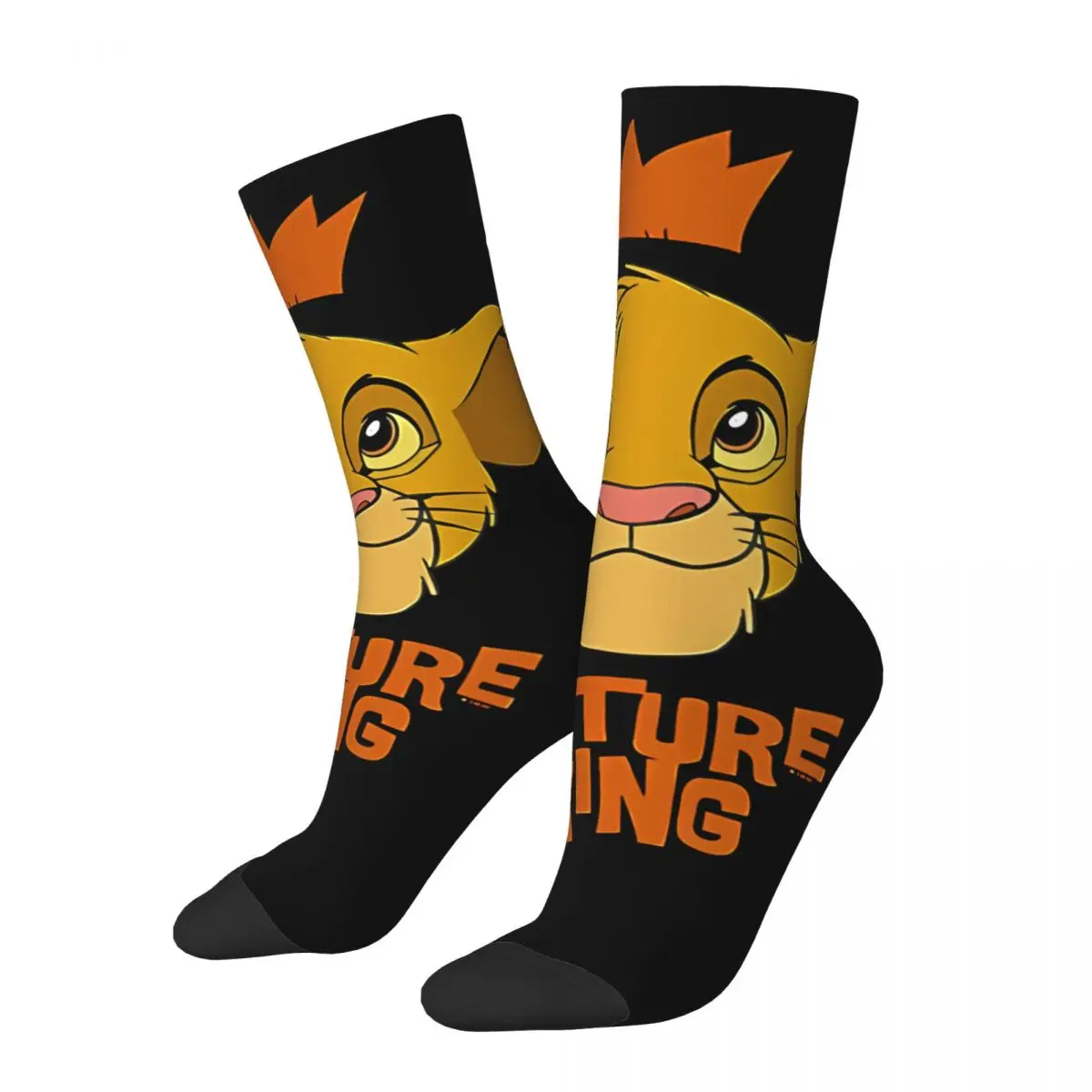 Funny Happy Men's compression Socks Lion King Simba Vintage Harajuku The Lion King Hip Hop Novelty Pattern Crew Crazy Sock Gift