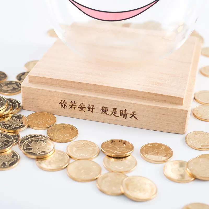 Creative Transparent Glass Piggy Bank Can't Get Into Children's Money Saving Coins and Paper Money Piggy Bank Home Decoration
