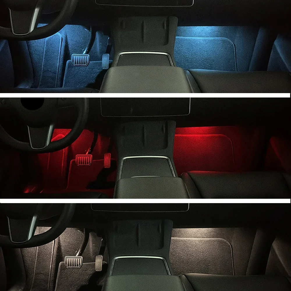 

Car Footwell Lighting For Tesla Model 3 Y S X 3 Color LED Ambient Light Interior Atmosphere Lamp Decorative Accessories Light