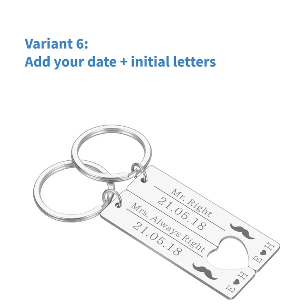 Customized slogan keychain laser engraved name keychain love puzzle keychain birthday gift couple gift